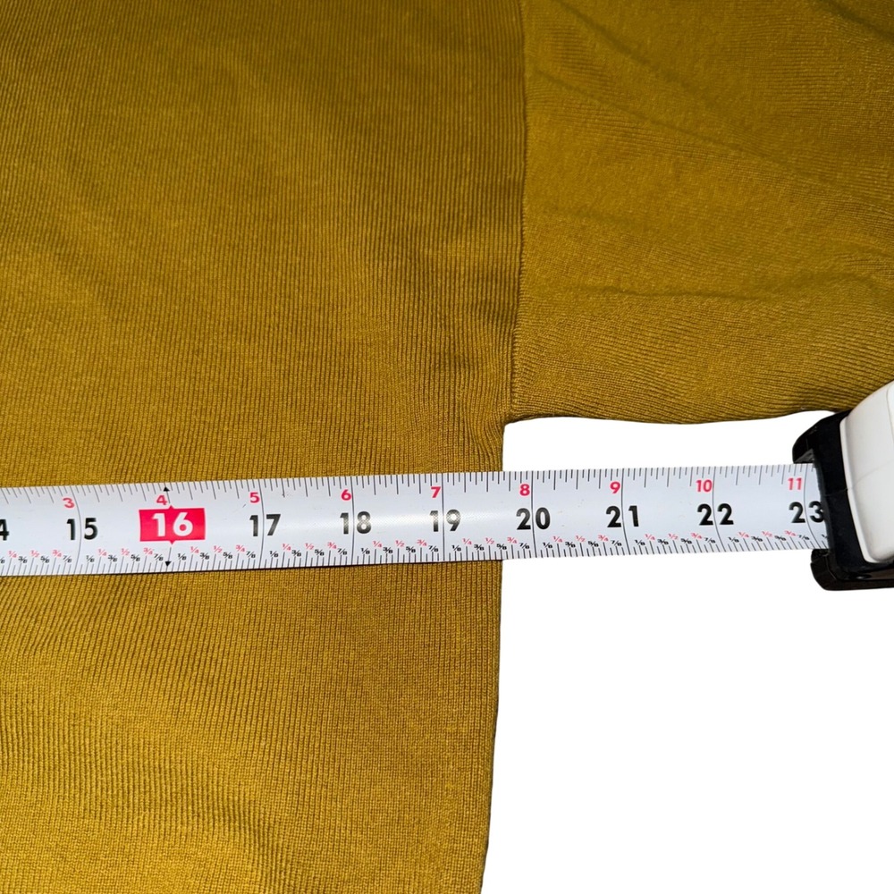 Oak Fort Mustard Yellow Asymmetrical Neckline‎ Knit Sweater Women's Size S - Picture 3 of 7